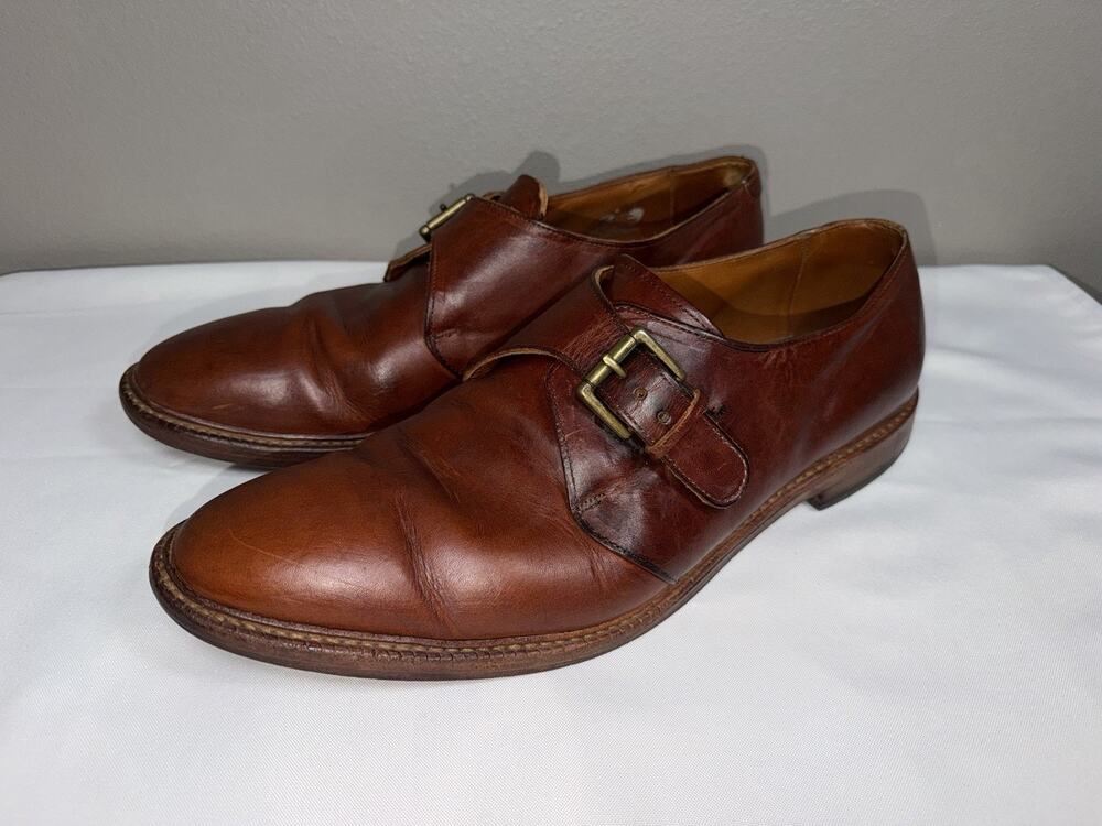 Allen Edmonds Lubbock Brown Leather Monk Strap Size 14 D